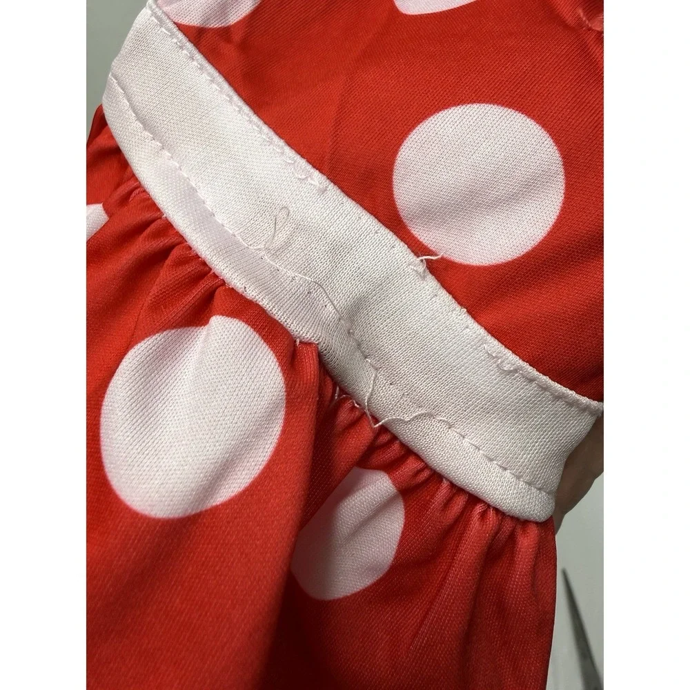 Minnie Mouse Pet Apparel Halloween Costume Size X-Small Red White Polka Dots Dog
